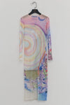 CONSTANÇA ENTRUDO sunset monster print mesh long skirt AW23_DRE05